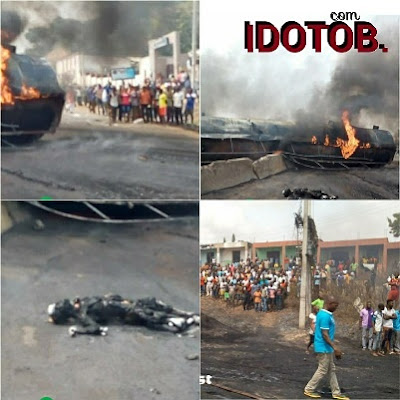 Petrol Tanker Explodes Along Lokoja Road, People Burnt To Death 