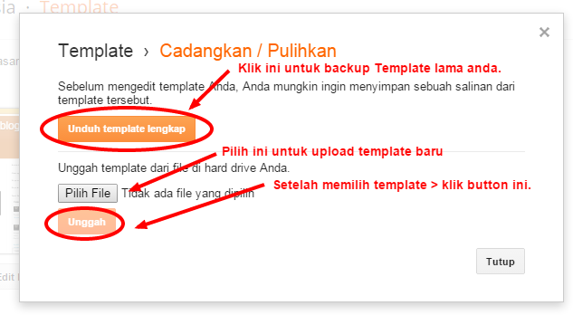 Cara Mengganti Template Blogger Terbaru