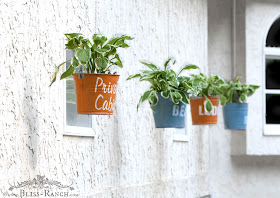 Painted Stenciled Galvanized Buckets, Bliss-Ranch.com