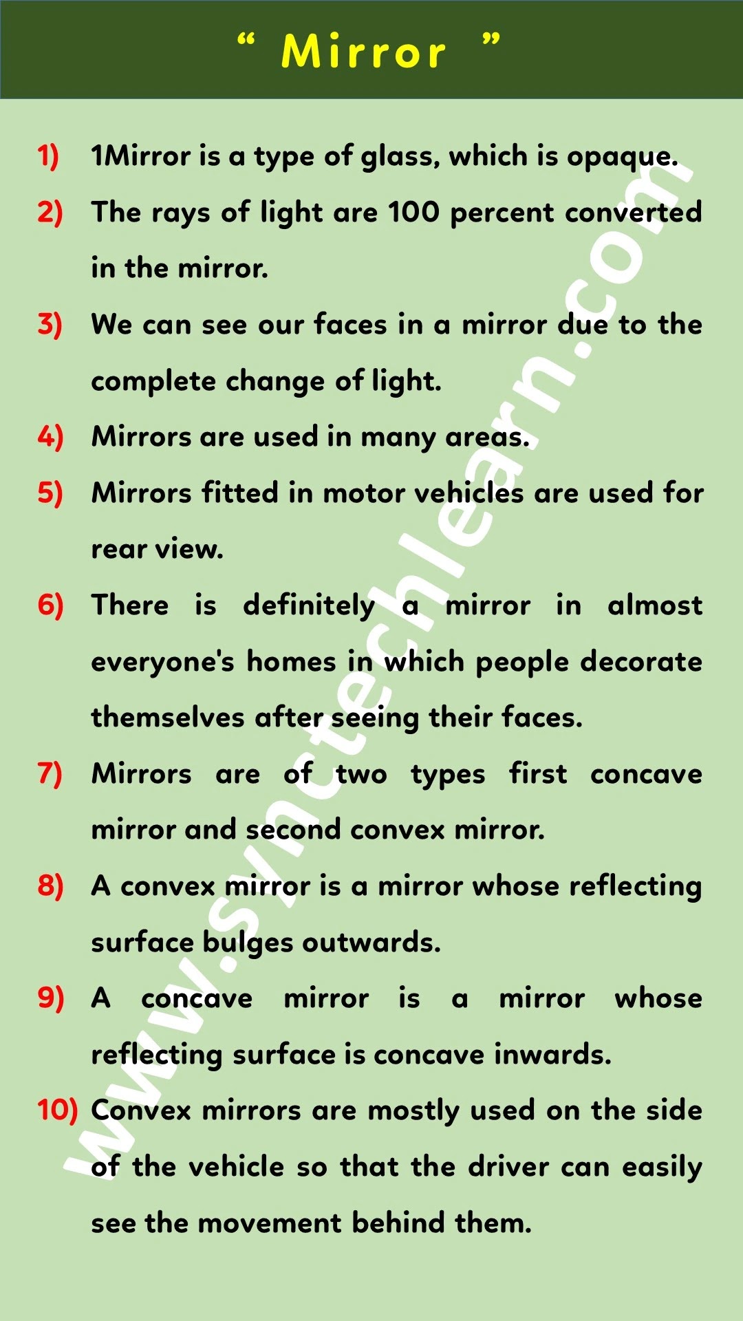 10 lines on Mirror in English