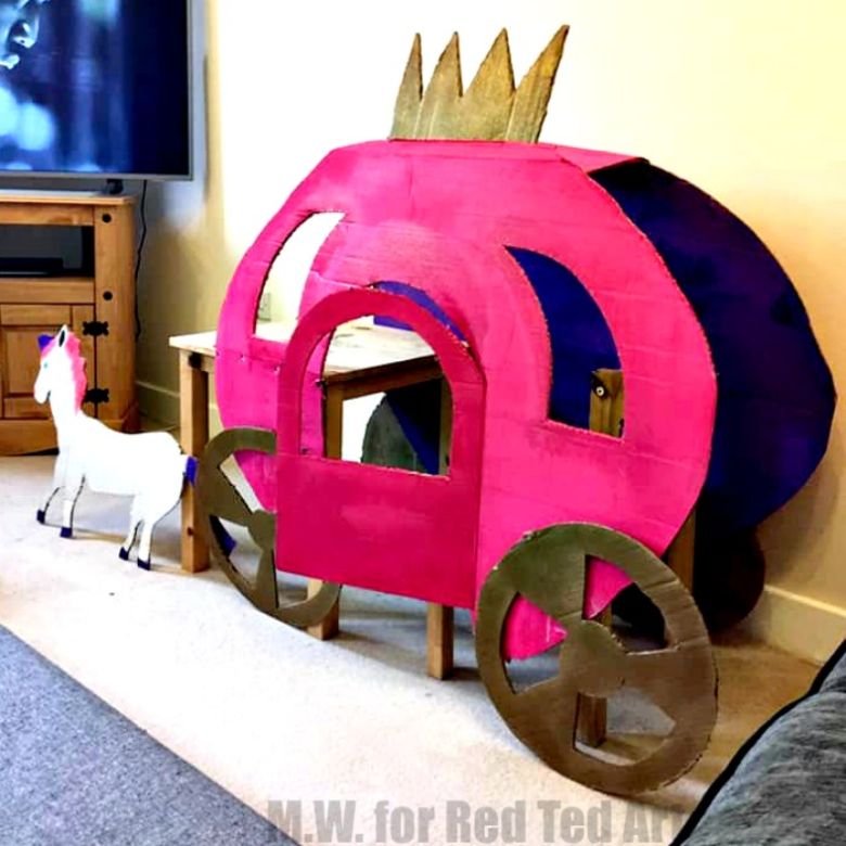 princess carriage cardboard box craft