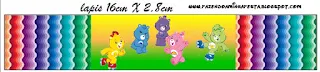 Care Bears with Rainbow Free Printable Labels.