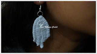 free crochet pattern, Irish lace ear ring, Crochet ear ring, Free Irish lace pattern, #Blogaday