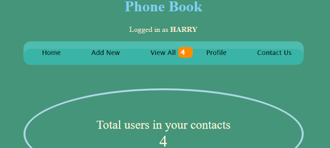 Phone Book  - Web Application in PHP MySQL