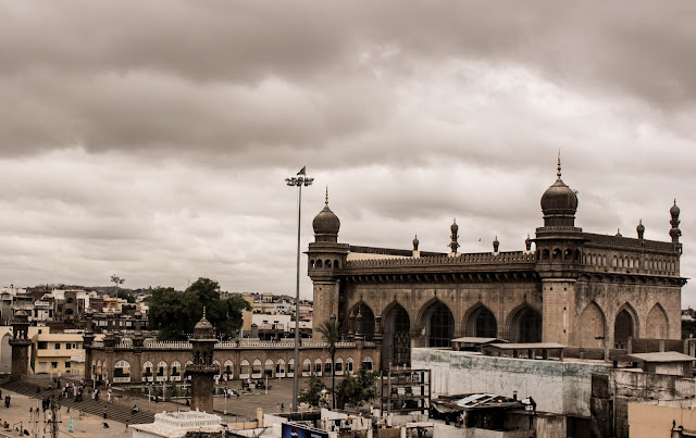 View of Mekkah Masjid from Charminar - Hyderabad India