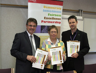 Pic: Hilton Dawson (Chief Executive, BASW); Ruth Stark (Scottish Professional Officer, BASW); Stephen Smellie (UNISON Scotland. Pic by Alan Wylie