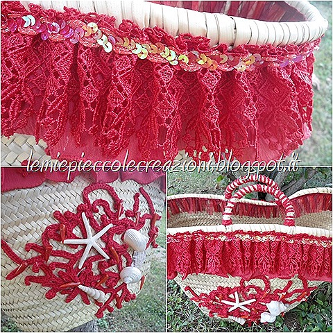 borsa di paglia decorata