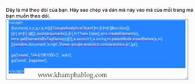 Thêm mã theo Google Analytics vào blogspot