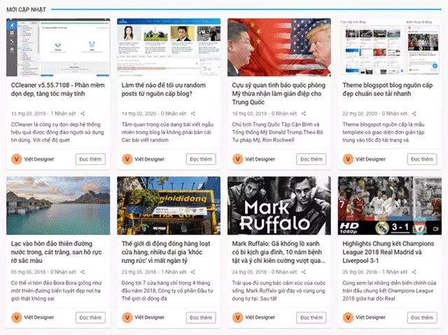 Cách tạo widget hiển thị bài viết của các blog khác nhau