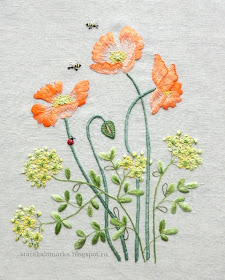 Herb Embroidery on Linen, блог лаконичная вышивка, вышивка гладью