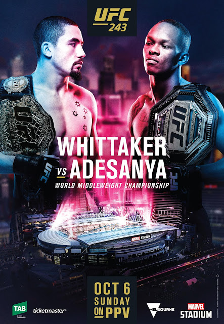 UFC 243 poster : Robert Whittaker Vs Israel Adesanya
