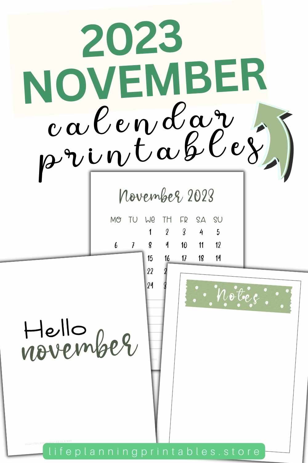 Hello November. 2023 Free Calendar Planner And Printables.