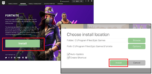 μέγεθος install fortnite