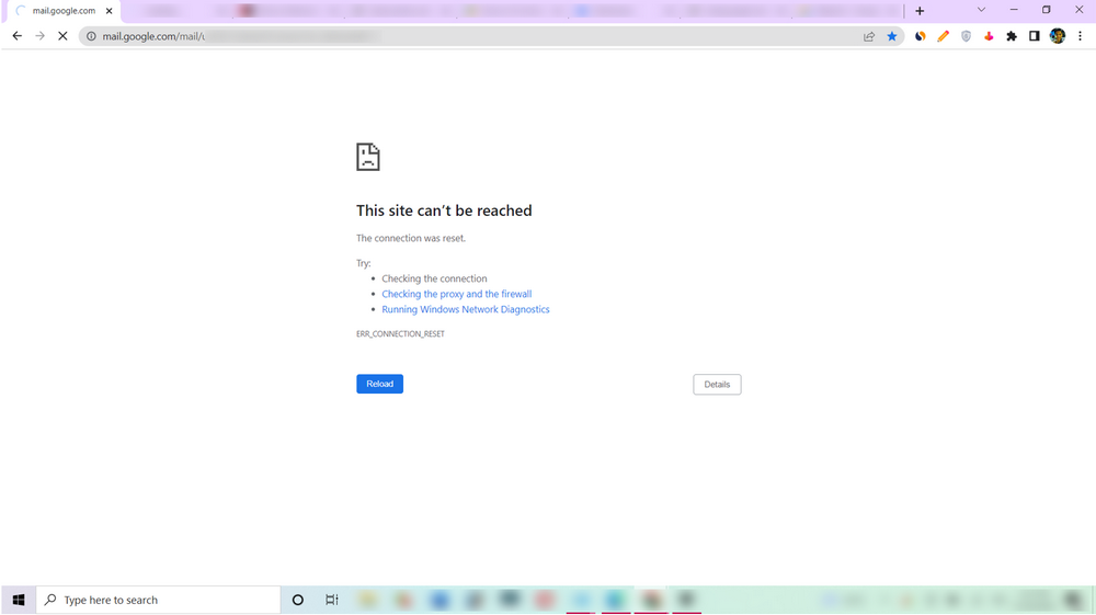 Gmail Not Loading Google Chrome, Site Can't Be Reached