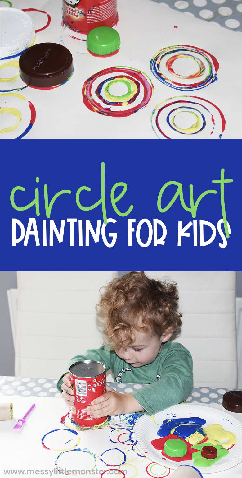 Circle art for kids. Process art for toddlers and preschoolers. Painting for toddlers.  Kandinsky circles.