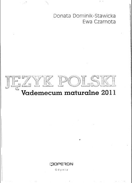 Język polski-vedemecum maturalne 2011