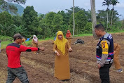 Ketahanan Pangan, Bhabinkamtibmas Sambangi Kebun Milik Warganya