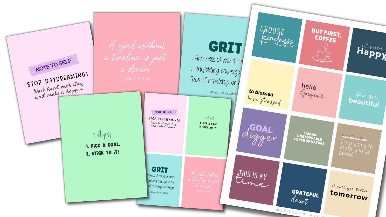 Vision Board Ideas. Affirmation Quotes Free Printables 