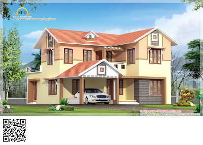 Mordern villa elevation - 218 Square meter ( 2352 sq. ft.) - November 2011