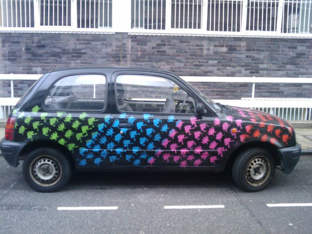 Space Invaders Take Over Art Car - Side