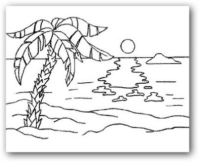 Paisaje de playa para pintar