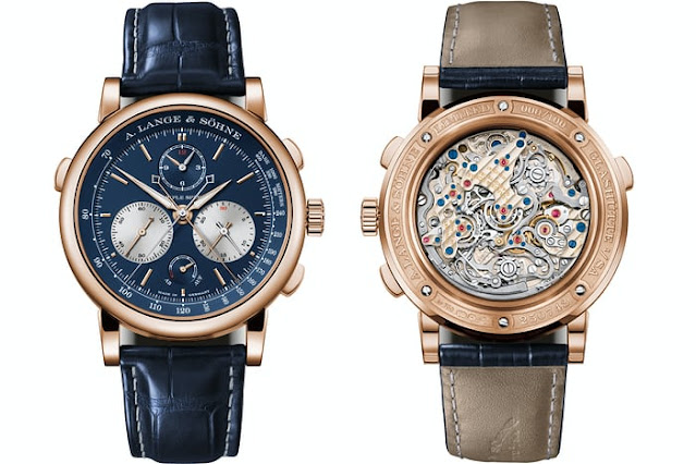 2021 Watches & Wonders : A. Lange & Söhne Triple Split Réplique En Or Rose Avec Cadran Bleu