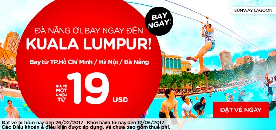 bán vé Air Asia bay đến Kuala Lumpur giá rẻ