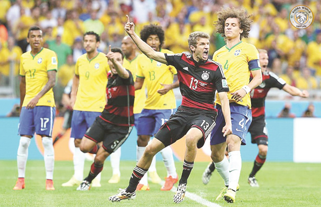 يتذكر نجم البرازيل نيمار خسارته التاريخية 7-1 أمام ألمانيا في نصف نهائي كأس العالم 2014 في البرازيل، حيث لم يتمكن من اللعب.