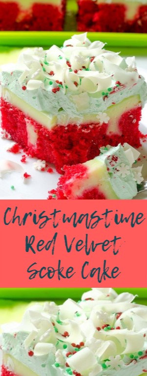 Christmastime Red Velvet Scoke Cake #christmas #dessert