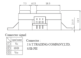 Pin diagram of Sharp IR Distance Sensor