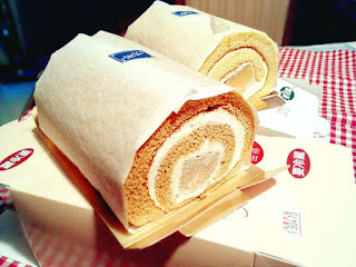 Whole kuromitsu and maple pudding roll cakes.