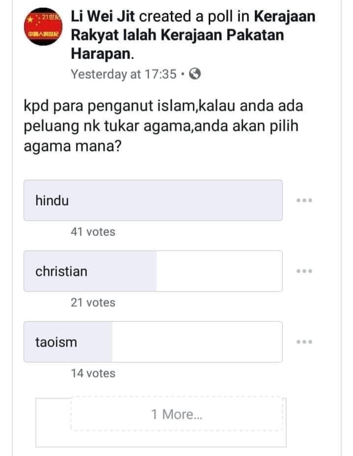 Hukum Umat Islam Terlibat Dengan 'Poll' Tukar Agama - Oh 