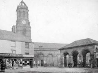 An old photo of Pontefract marketplace