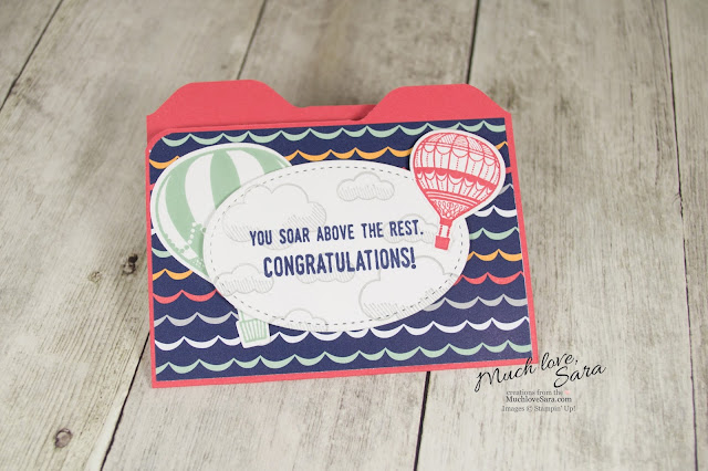 Hot Air Balloon Gift Card File Folder Card made with the Stampin Up Envelope Punch Board