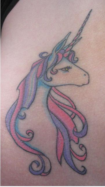 a unicorn tattoo. I was both thrilled and scared all at the same time: