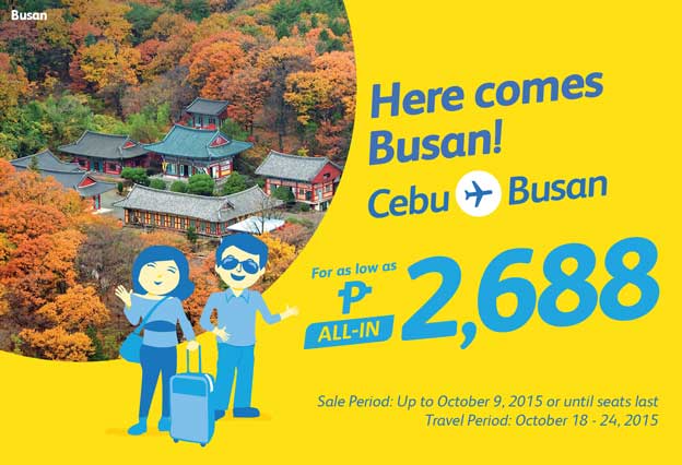 Cebu Pacific Promo Ticket Cebu to Busan 2015