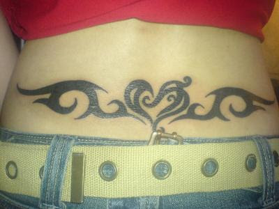 Lower Back Tribal Heart Tattoos