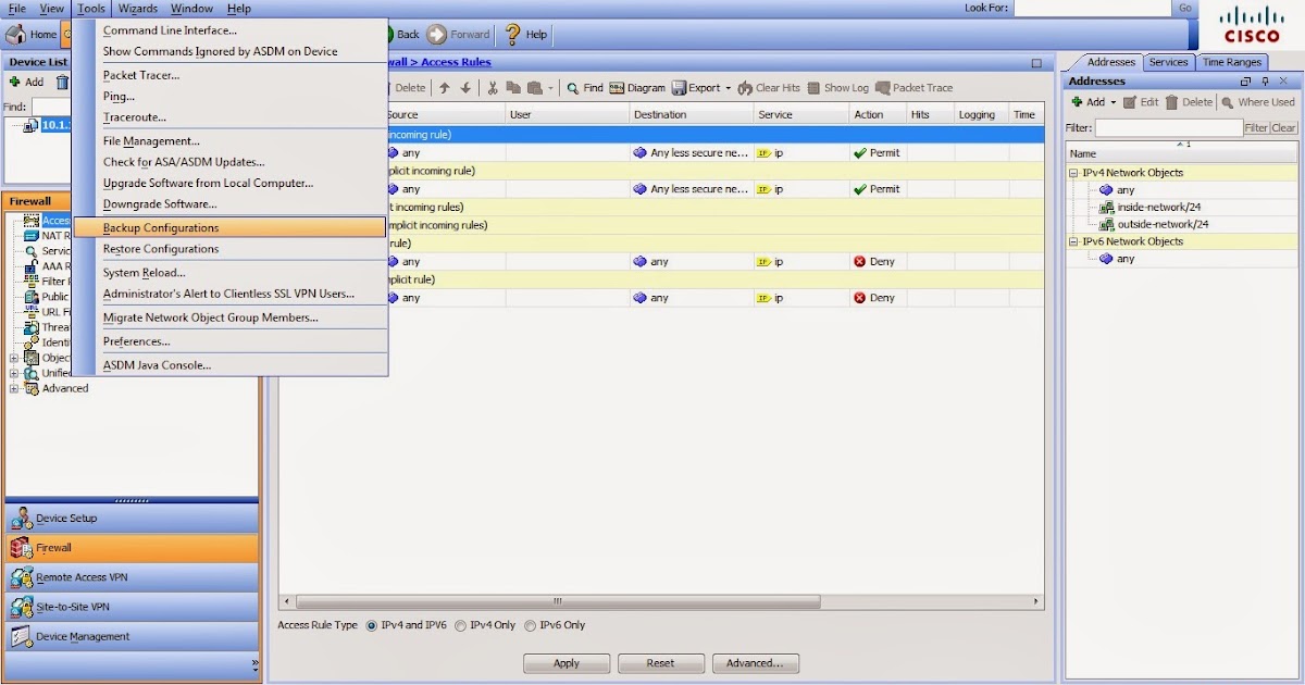 Backup and Restore an ASA Config File