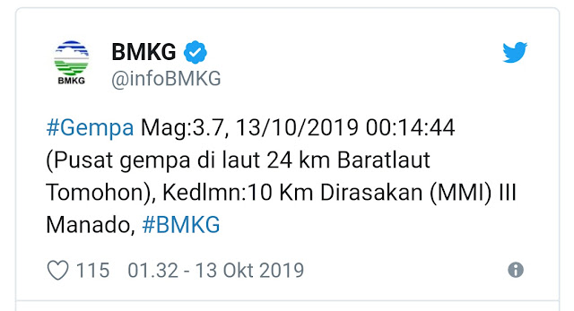 BMKG Rilis Dua Gempa, Di Wilayah Indonesia Timur