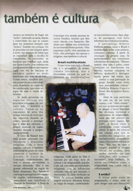 PROGRAMA DA FESTA DE NOSSA SENHORA DA CONCEIÇÃO – 2004 – Santarém – Pará - Brasil