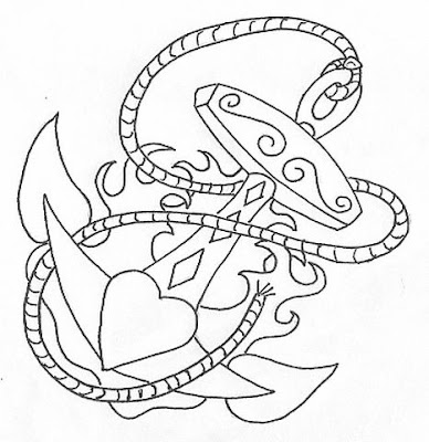 Anchor tattoo outline
