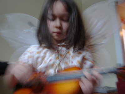 Georgia with her Violin (backwards motion blur)