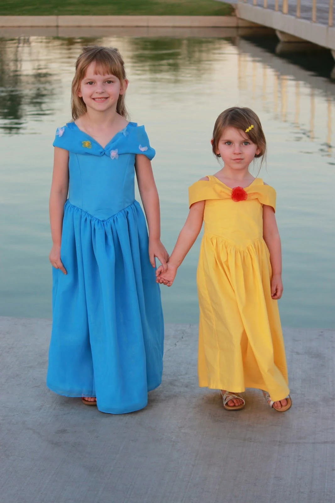 2 little girls in princess party dress