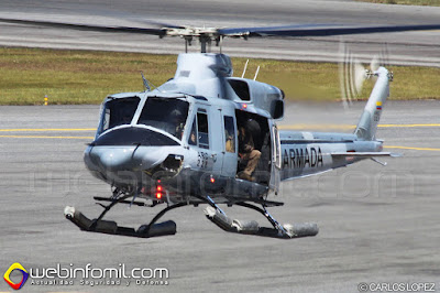 Helicóptero BELL B-412 de la Aviación Naval de la Armada Nacional de Colombia.