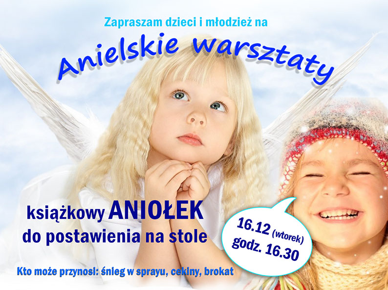 Plakat "Anielskie warsztaty"