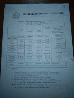 UNIOSUN Fresh and Stale Undergraduate School Fee 2017/2018 Session
