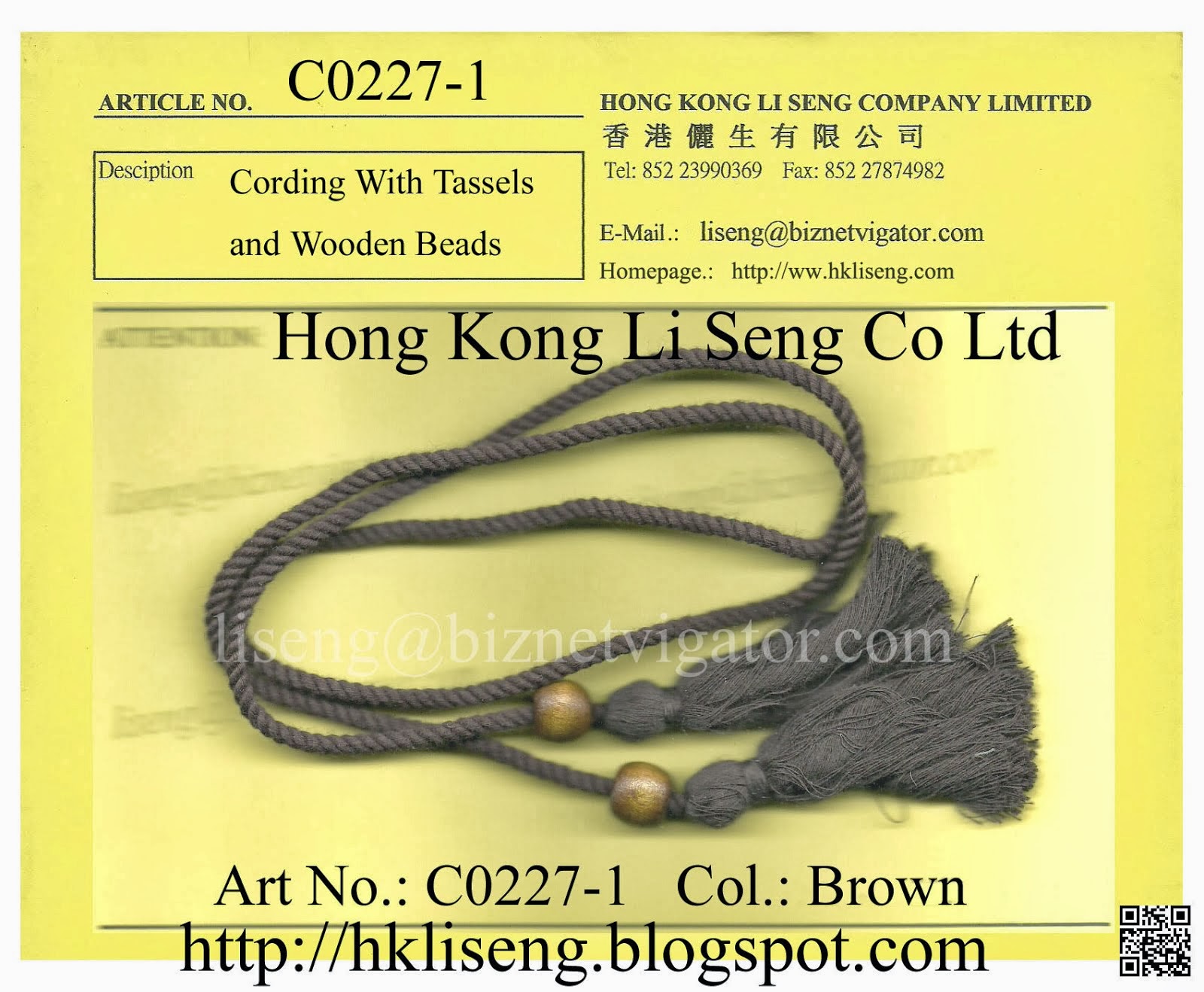 Cording With Tassels and Wooden Beads Manufacturer