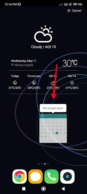 Cara menampilkan kalender bulan di menu utama / home screen HP android xiaomi