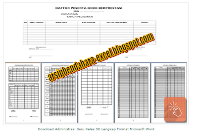 Download Administrasi Guru Kelas SD Lengkap Format Microsoft Excel Terabaru