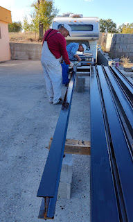 Working together on painting the steel